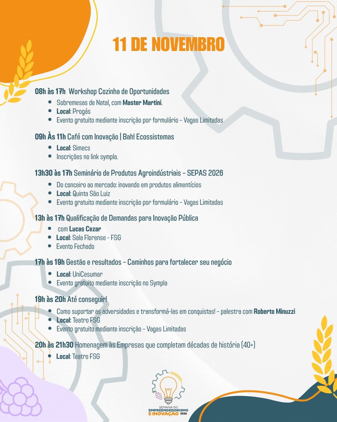 Semana do Empreendedorismo e Inovação 2026!